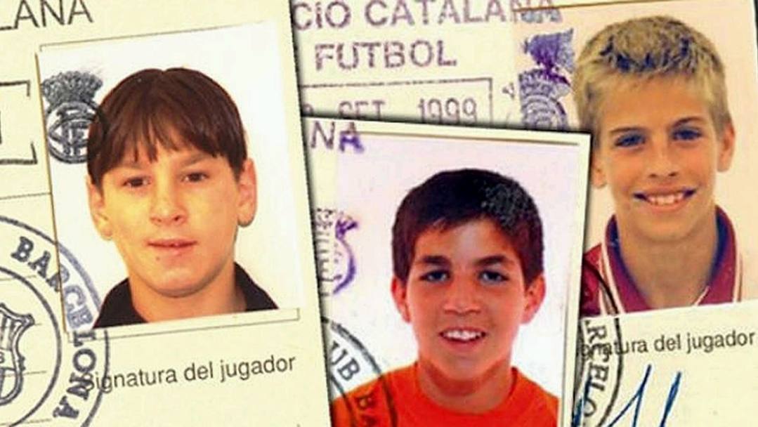 I tesserini del Barcelona di Fabregas, Messi e Piqu adolescenti
